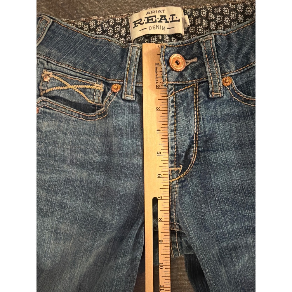 Ariat REAL Denim Women 26L Medium Wash Straight Leg Western Jeans Mid Rise Blue - Picture 9 of 11